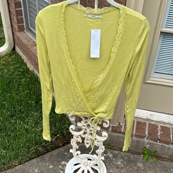 Urban Outfitters | Tops | Nwt Urban Outfitters Light Green Surplice ...